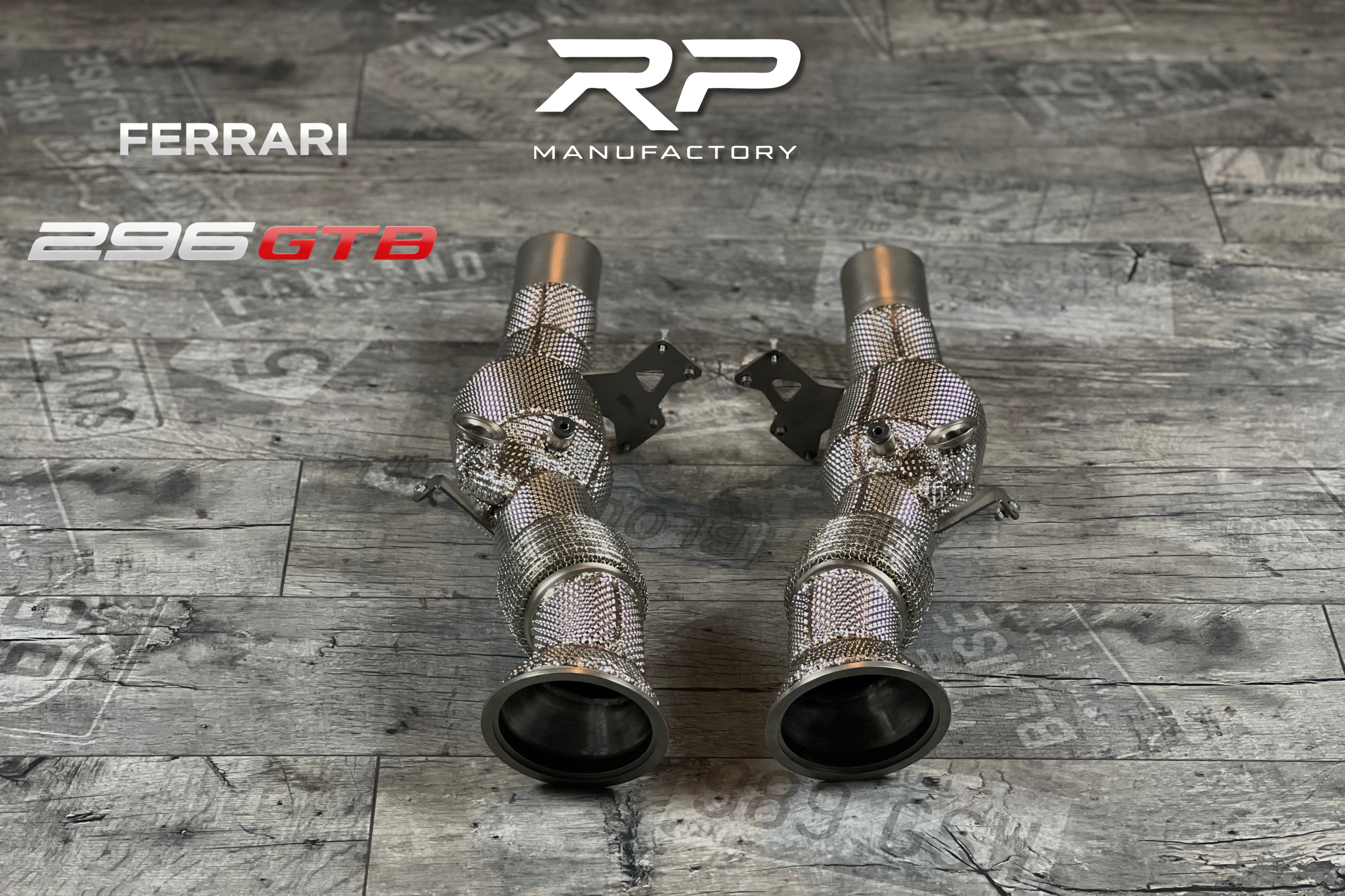 Ferrari 296 GTB GTS GT3 3.0T Biturbo Downpipe 200 Zellen | RP Manufactory