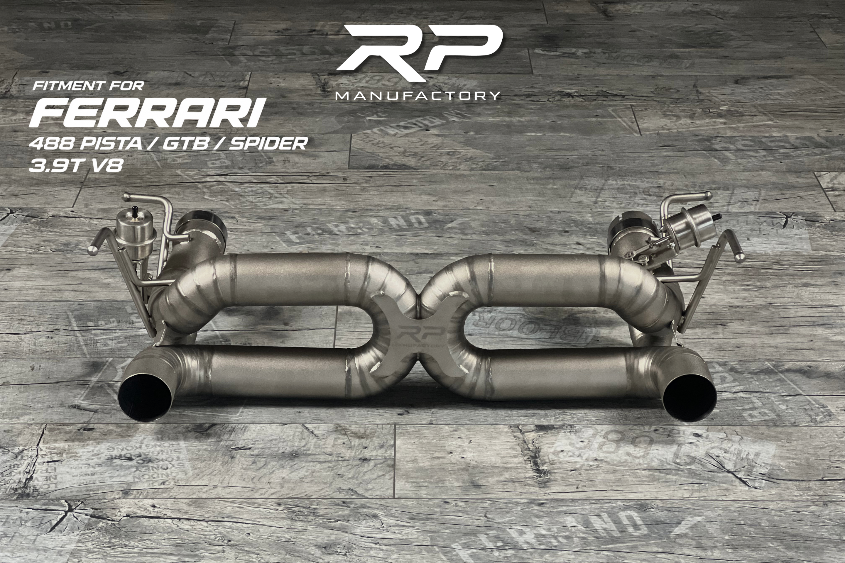 Ferrari 488 GTB Pista Spider 3.9T Klappenauspuff X-Pipe Anlage | RP Manufactory