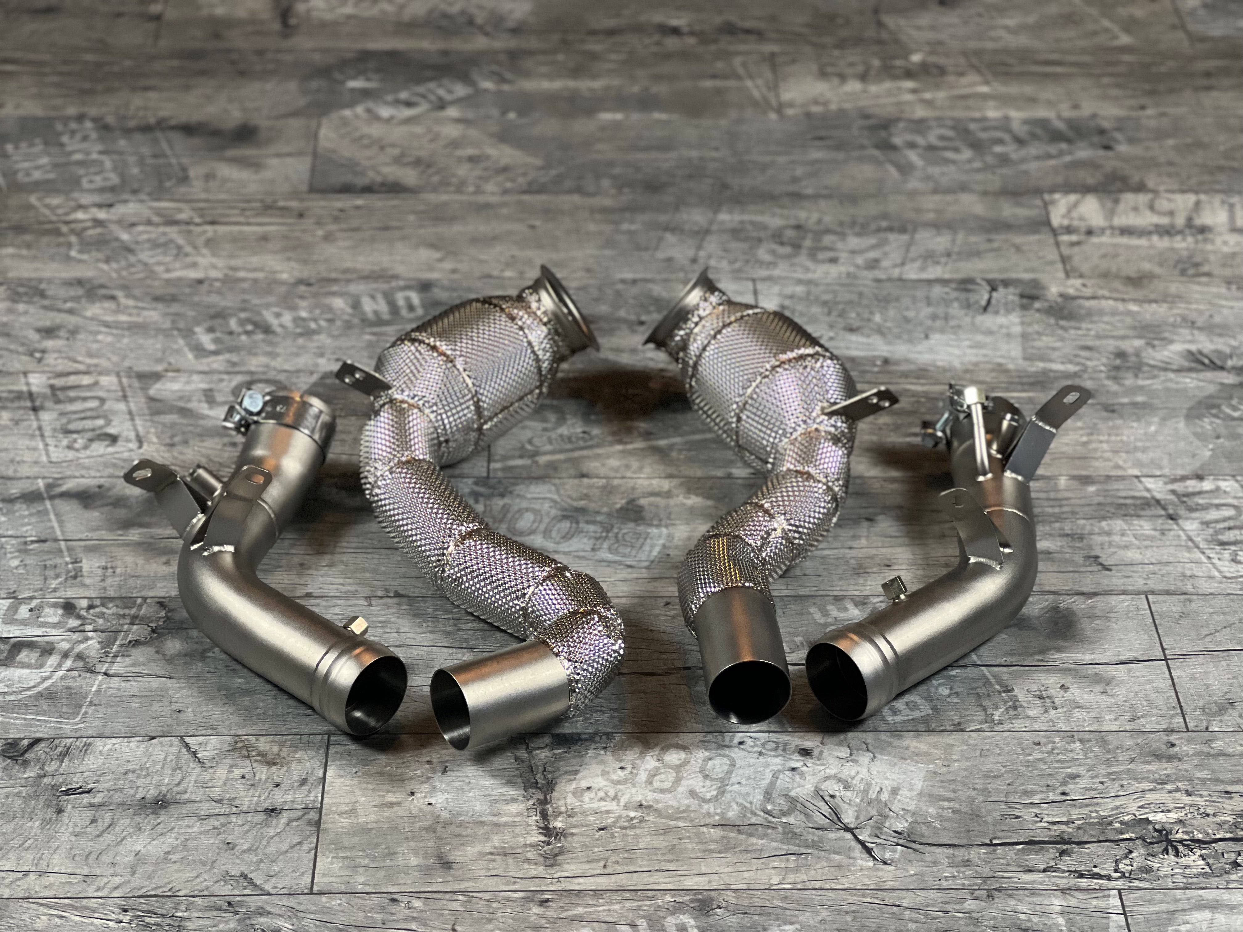 Mercedes AMG E63S GT63S Downpipe Catless Gesamtansicht RP Manufactory